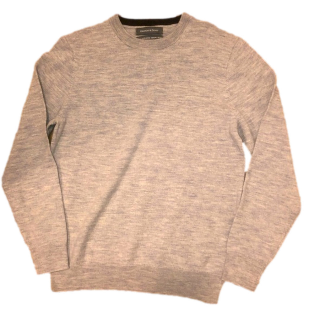 NWOT Grayson & Dunn Grey Merino Wool Crewneck Pullover Sweater Super Soft Sz S